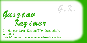 gusztav kazimer business card